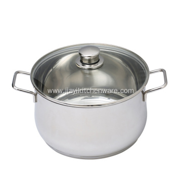 Kitchen Stainless Steel Stock Pot with Glass Lid